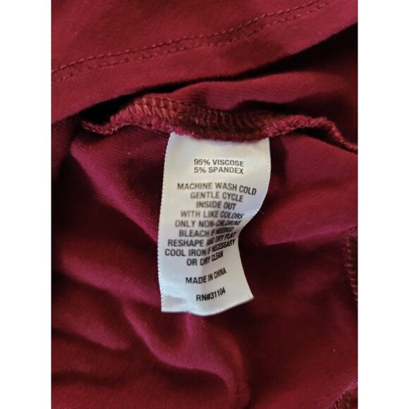 Kim Rogers Women’s Shirt Maroon Size Medium 3 /4 Sleeve Collared Button Up Top - Picture 9 of 10